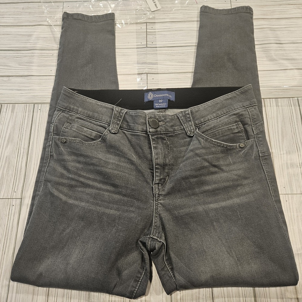 Democracy Jeans Womens 10 Ab Technology Gray Denim 32x30 Flare Leg